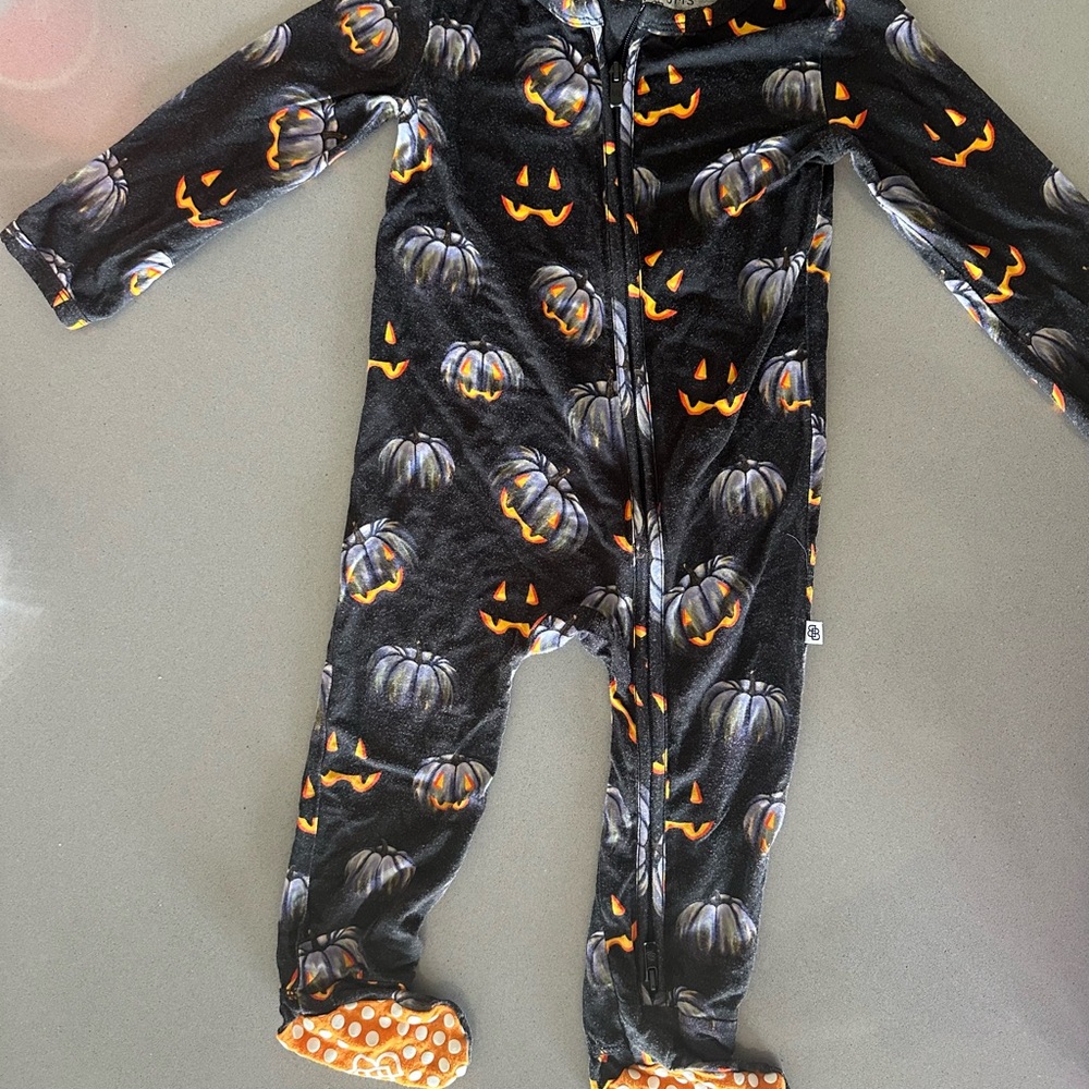 Spooky Pumpkin Kids Footie Pajamas